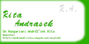 rita andrasek business card